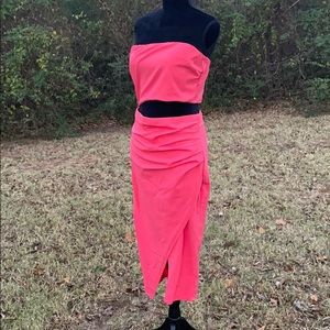 Fashion Nova coral dress sexy party club date NWT
